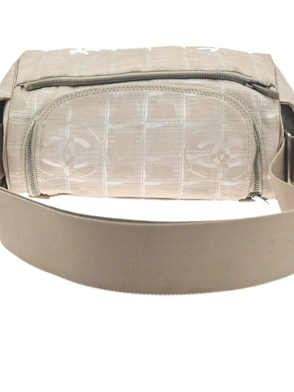 CHANEL CC New Travel Line Shoulder Bag Jacquard Canvas Leather BE SHW 62MA443 - Picture 5 of 16